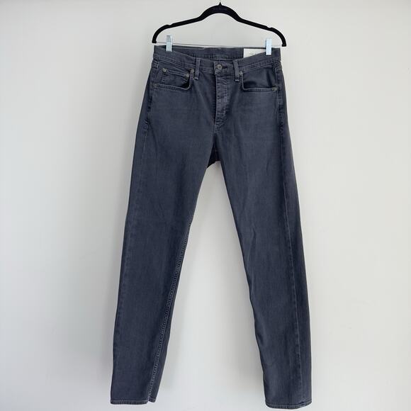 Rag & Bone Jeans Mens 32x34 Slim Fit 2 Gray Charcoal Button Fly Stretch - Picture 1 of 11